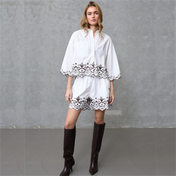 LOVE & DIVINE  SKJORTE LOVE 1546 WHITE/BROWN 